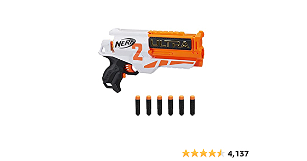 NERF Ultra Two Motorized Blaster -- Fast-Back Reloading -- Includes 6 Ultra Darts -- Compatible Only Ultra Darts - $14