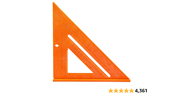 Swanson Tool Co T0118 Composite Speedlite Square Layout Tool, Orange, made of High Impact Polystyrene - $3.99