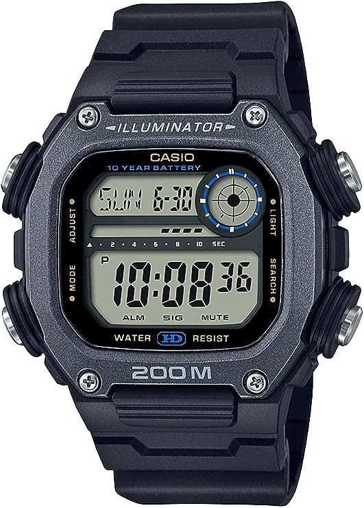 Casio DW291 Illuminator 10-Year Battery Extra Long Strap Men's Watch Tan & blue/black $29.24