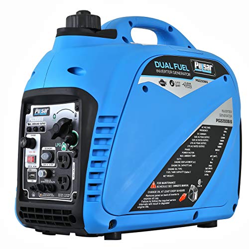 Pulsar 2,200W Portable Dual Fuel Quiet Inverter Generator with USB Outlet & Parallel Capability, CARB Compliant - $420.96 @ Amazon