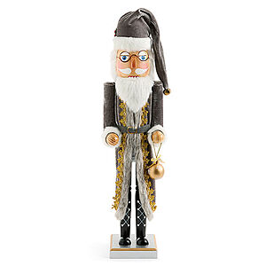 North Pole Trading Co. 24in Gray Jacket Wood Christmas Nutcracker $13.99