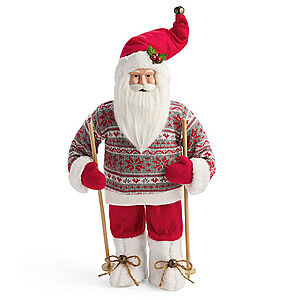 North Pole Trading Co. 18in Ski Christmas Santa Figurine $16.99