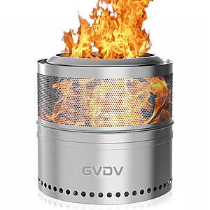 GVDV 18" Fire Pit for Camping Smokeless,Collapsible Stainless Steel Heater with Bag $69.99