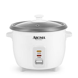 Aroma 1.5 Quart 3-Cups Uncooked / 6-Cups Cooked Rice Cooker (White) $18 