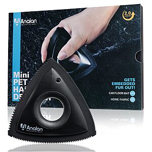 Analan Mini Pet Hair Remover for Auto Detailing,Couch,Furniture,Lint,Carpet (Jet Black) $12.81