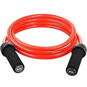 Weighted Jump Rope 1.5 lb Solid PVC 12mm Diameter - Heavy Jump Rope w/Memory Foam Grip Handles $11.95