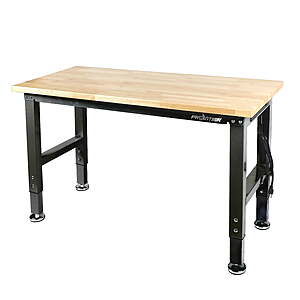 Frontier 48-inch Heavy-Duty Workbench w/Adjustable Height,Wood Worktop,Steel Frame $129