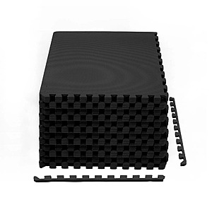 BalanceFrom EVA Foam Interlocking Floor Tiles,63 × 63 cm,1/2" Thick,Anti-Slip Textured Mats in Multiple Colors,36-Pack for Home Gym and Play Areas.$74.99