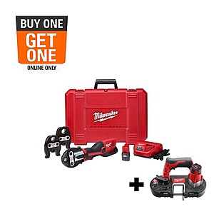 Milwaukee M12 12-Volt Lithium-Ion Force Logic Cordless Press Tool Kit with M12 Bandsaw.Free Shipping.YMMV HACK $2,016.51