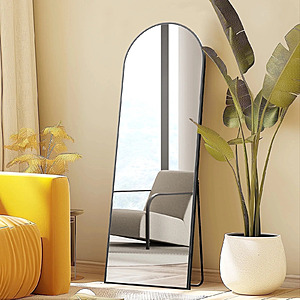CONCETTA 59"x16" Arched Full Length Mirror,Full Body Standing Mirror Floor Mirrors,Black $26.99