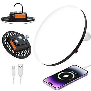 COSJM Rechargeable LED Work Light 6000LM, 12000mAh Magnetic Portable Work Light with Hook, 3 Modes $18.99