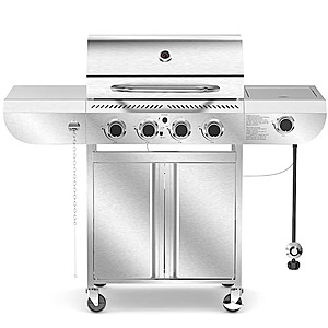 COWSAR Stainless steel 4 -Burner Liquid Propane Gas Grill 1 -Side Burner (Model #LSPG-G0141B). Free Shipping or Pickup $279.99