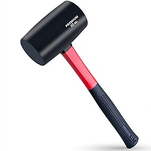 EFFICERE 32 oz. Premium Large Size Rubber Mallet Hammer, Black $7.99