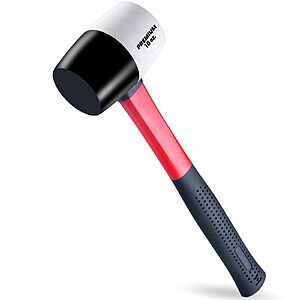 EFFICERE 16 oz. Premium White/Black Dual-Color Rubber Mallet Hammer $5.99