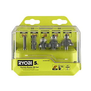 YMMV - Select Home Depot Stores: RYOBI Variety Router Bit Set (5-Piece). In-Store Clearance $15.90