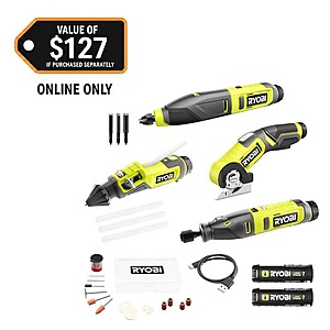 RYOBI USB Lithium 4-Tool Hobby Combo Kit $99 + Free S/H