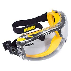 DEWALT DPG82-11 Concealer Clear Anti-Fog Dual Mold Safety Goggle, Clear Lens, 1 Pair $9.99