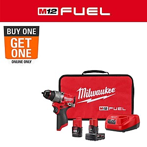 Milwaukee M12 FUEL 12V Lithium-Ion Brushless Cordless 1/2 in. Drill Driver Kit with 4.0Ah and 2.0Ah Battery and Soft Case. YMMV-HACK $99.78