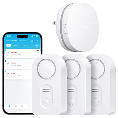 Govee WiFi Water Leak Detector 3 Pack $31.27