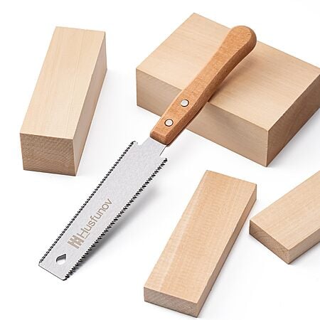 Husfunov Japanese-Style Hand Saw, 6 Inch Pull Saw w/Double Edges of 11/17 TPI, SK5 Flexible Blade Handle Wood Saw $5.19