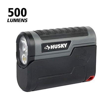 YMMV - Select Home Depot Stores: Husky 500-Lumen Compact Rechargeable Flashlight with Holster Base. In-Store Clearance $11.90