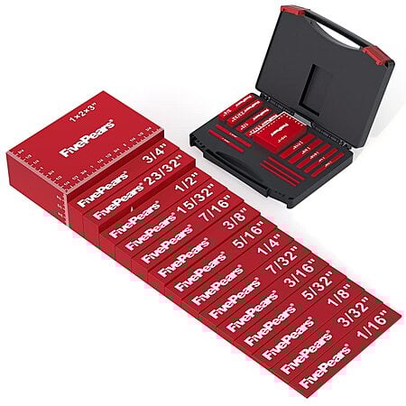 FivePears 15 PCS Gauge Setup Blocks Woodworking Set, Aluminum Precision Measuring Setup Bars for Table Saw Alignment Gauge $17.99