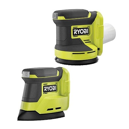 RYOBI ONE+ 18V Cordless 2-Tool Combo Kit with Random Orbit Sander and Corner Cat Finish Sander (Tools Only) $57.19