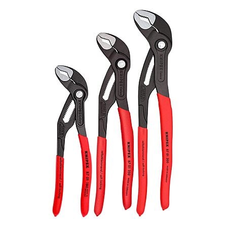 KNIPEX Tools 00 20 06 US1, Cobra Pliers 7, 10, and 12-Inch Set, 3-Piece $95.16