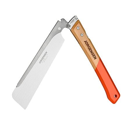 JORGENSEN Japanese Pull Saw, 9.5 Inch Pro Folding Dovetail Saw with Beech Wood Long handle, SK5 Steel Blade Tool-less Quick Change, 21TPI. YMMV - Coupon Price $31.99