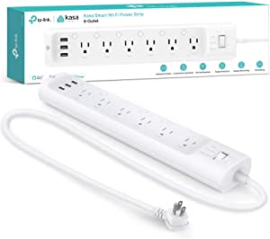 Kasa Smart Plug Power Strip HS300, Surge Protector with 6 Individually Controlled Smart Outlets and 3 USB Ports, Works with Alexa & Google Home, No Hub Required - $49.99