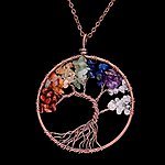 Sedmart Tree of life pendant Amethyst Rose Crystal Necklace - $11.19  FS w/prime