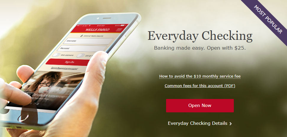 Wells Fargo Checking Account  $400 Bonus after Depositing $4,000 or more