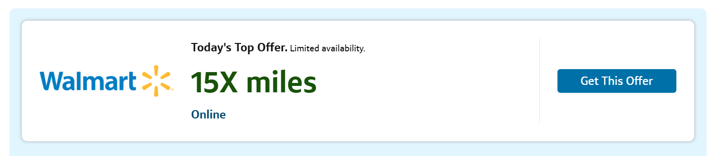 Capital One Offers - Walmart 15X Miles