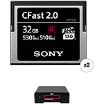 Sony 32GB CFast 2.0 G Series Memory Card (2-Pack) with Blackjet VX-1C Card Reader $185