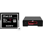 Sony 32GB CFast 2.0 G Series Memory Card (2-Pack) with Blackjet VX-1C Card Reader $170