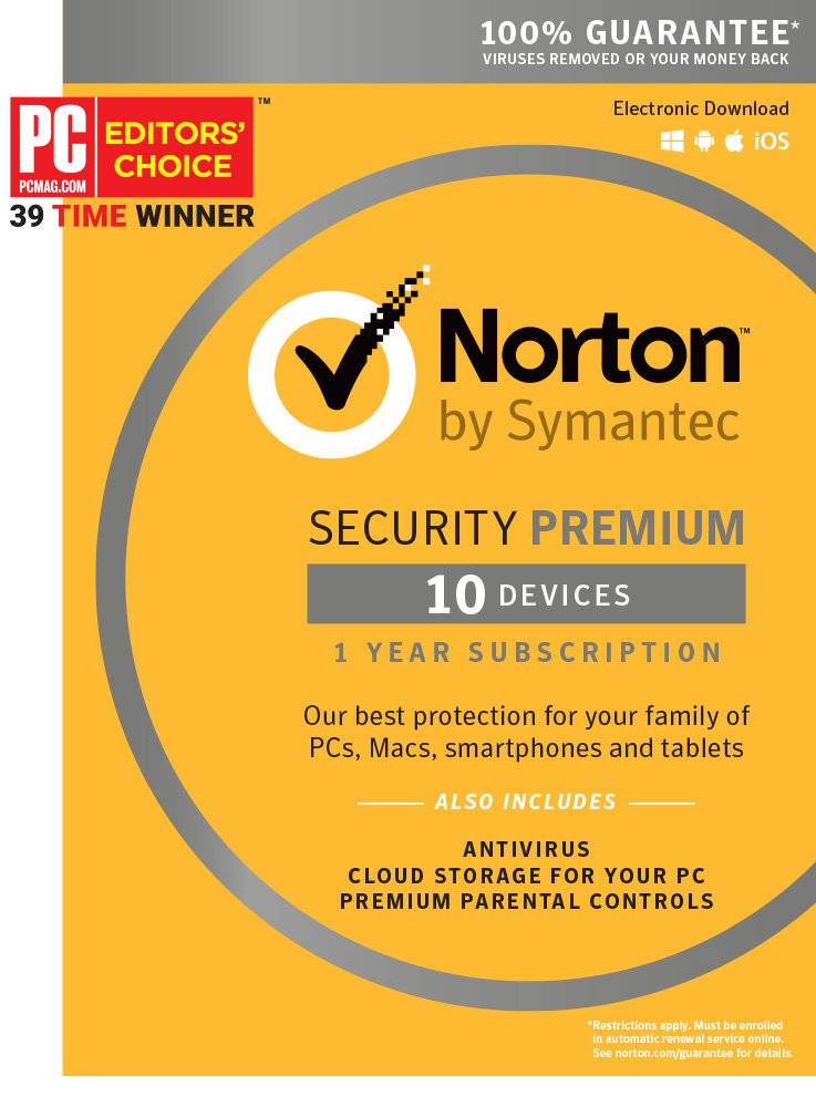 Symantec Norton Security Premium - 10 Devices - 1 Year ...