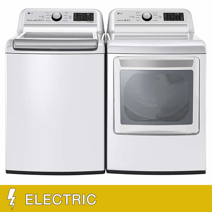 Lg 5 0cuft Washer And 7 3cuft Electric Wifi Enabled Top Load Dryer