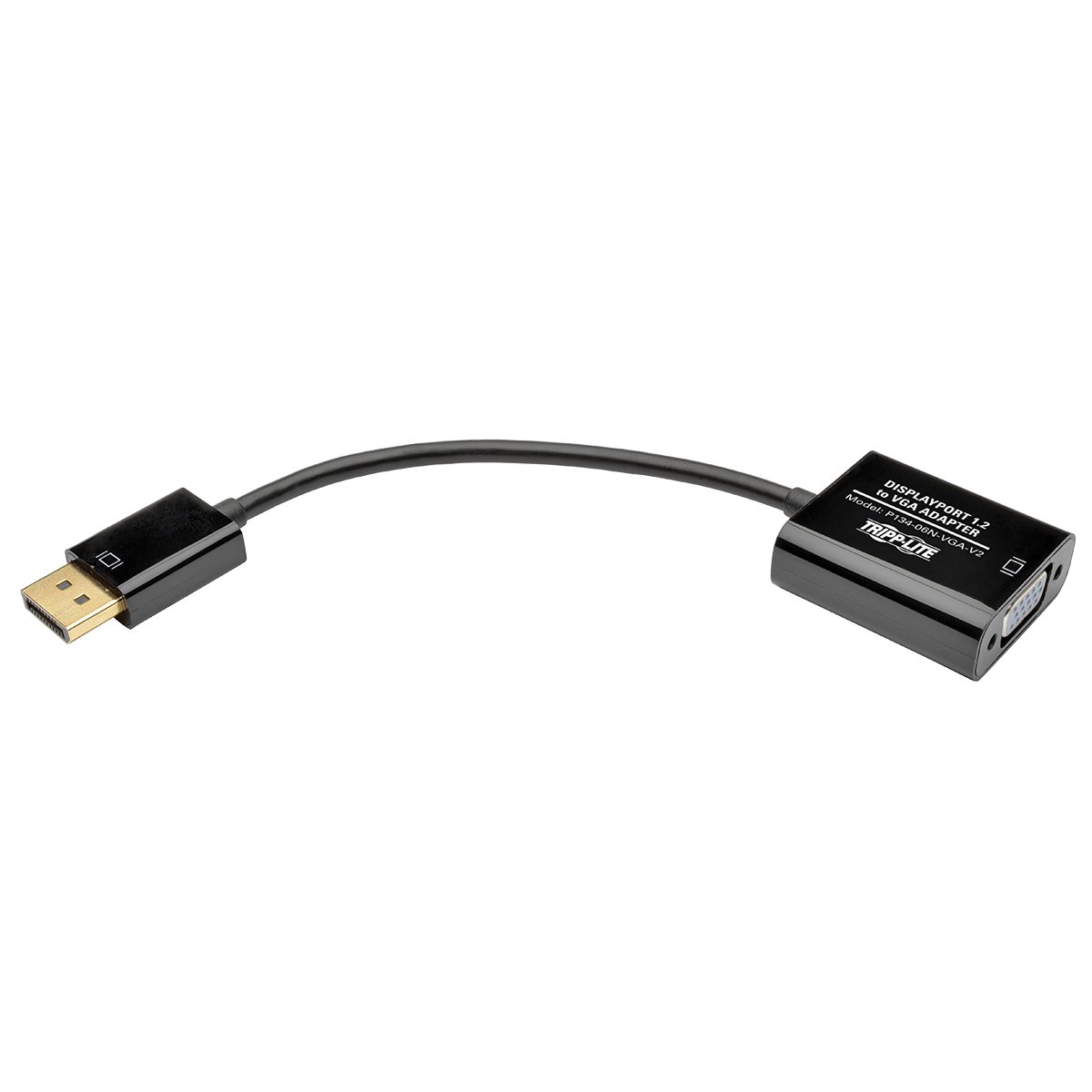 Tripp Lite DisplayPort to VGA Adapter Cable Active Converter Displayport 1.2 DP to VGA DP2VGA 6in (P134-06N-VGA-V2) $12