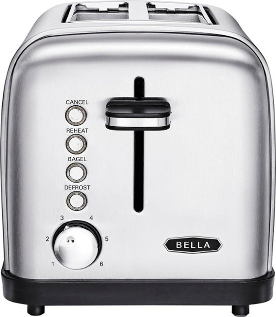 Bella - Classics 2-Slice Wide-Slot Toaster - Stainless Steel $15