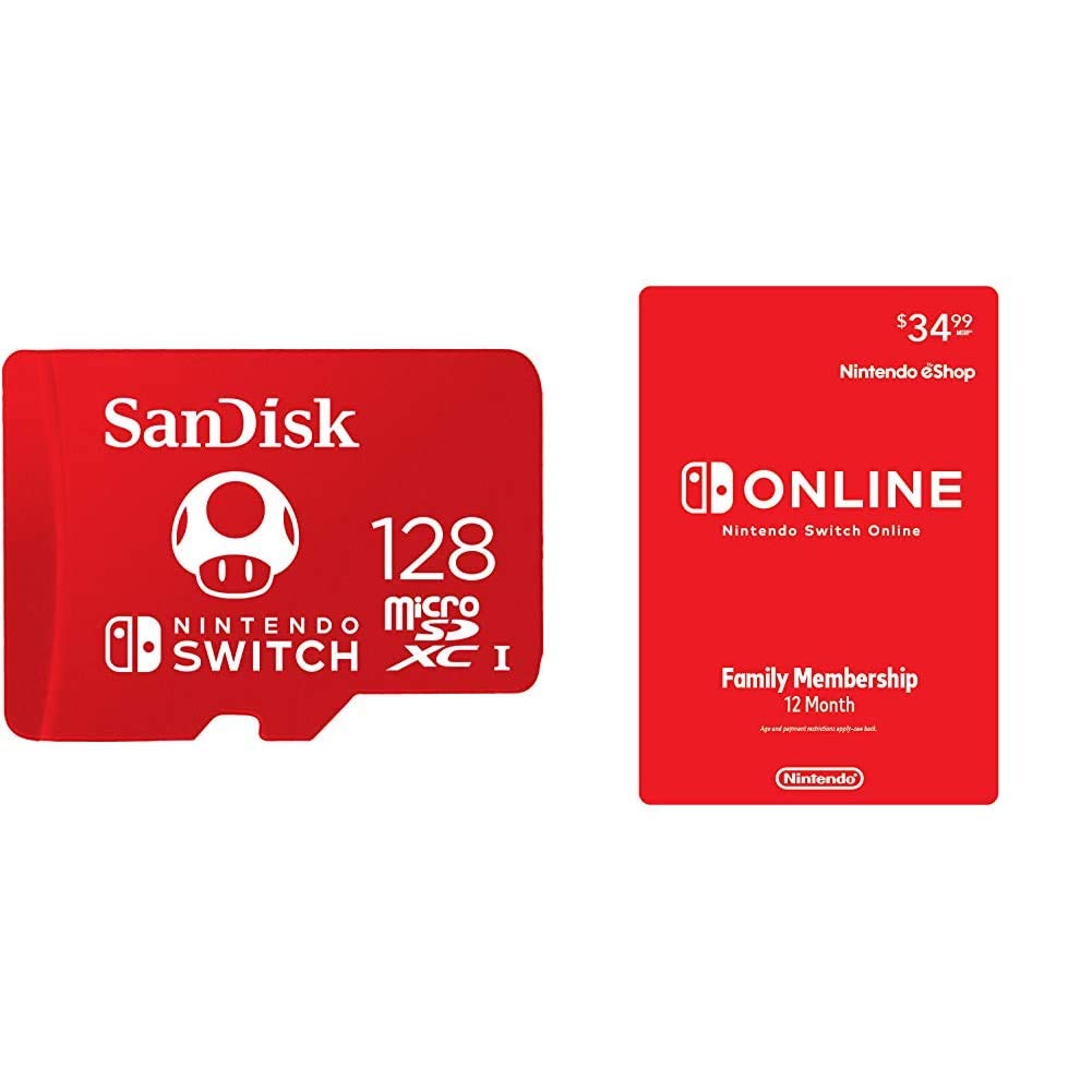 Prime Members 128gb Sandisk Microsdxc Card 12 Month Nintendo Switch Online Family Membership