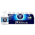 Pure Life Purified Water Plastic Bottles 24 Pack 8 Fl Oz $3.42