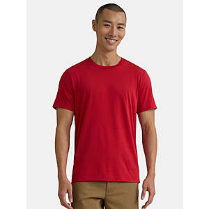 George Men's & Big Men's Classic Fit Crewneck Tee w/ Short Sleeves (Red) from