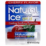 Natural Ice Medicated Lip Protectant/Sunscreen SPF 15, Cherry and Original 10pks for $6.90 @ Drugstore.com FS w/Shoprunner