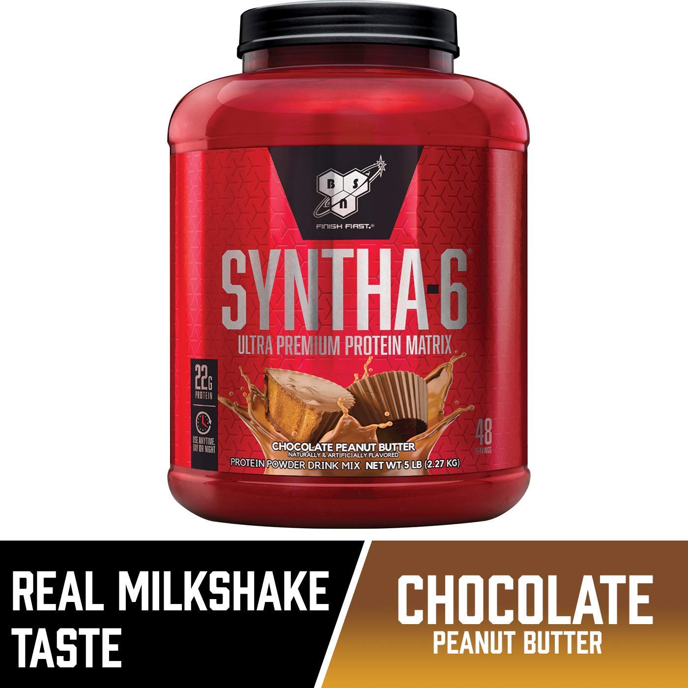 5-Pounds BSN Syntha-6 Milk Protein Isolate Powder (Chocolate Peanut Butter) - $21.63 w/S&S and coupon and Extra Savings, (As Low As - $17.10) and Others