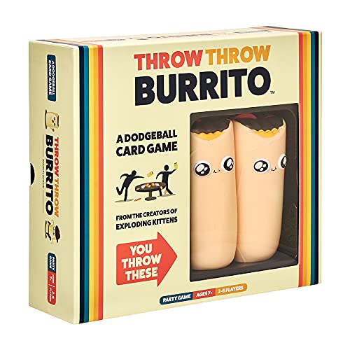 Throw Throw Burrito by Exploding Kittens - A Dodgeball Card Game - Family-Friendly Party Games - Card Games for Adults, Teens & Kids - 2-6 Players $13.49