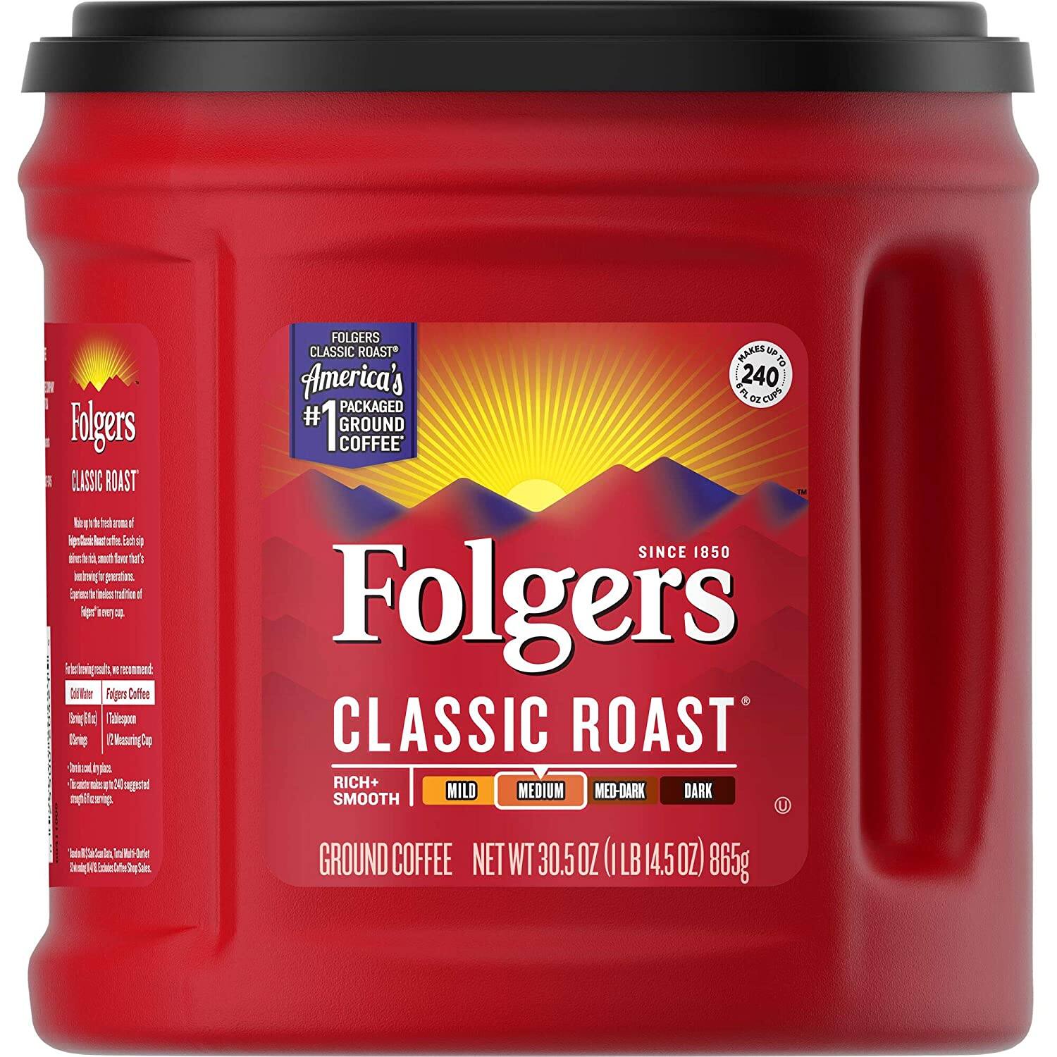30.5-Oz Folgers Classic Roast Ground Coffee (Medium Roast) $5 + Free Shipping w/ Staples Rewards or $20+