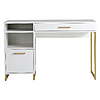 Mainstays Wood &amp;amp; Metal Writing Desk (White w/ Gold Hardware) $67 + Free Shipping