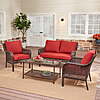 4-Piece Mainstays Tuscany Ridge Outdoor Patio Furniture Conversation Set w/ Cushions (Red) $197 + Free Shipping