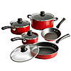 9-Piece Tramontina Non-Stick Cookware Set w/ Tempered Glass Lids (Red) $17.78 + Free S&amp;amp;H w/ Walmart+ or on $35+