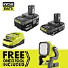 RYOBI ONE+ 18V Cordless Hybrid LED Work Light Kit w/ Lithium-Ion 4.0 Ah Battery, 2.0 Ah Battery and Charger $99 + Free Shipping